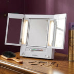 JERDON Lighted Makeup Mirror with 5X Magnification - White - JGL9W