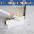 BOOMJOY Grout Brush with Long Handle, 57" Grout Cleaner for Tile Floors, Double-Sided with V-Shape Stiff Bristles for Bathroom, Patio, Kitchen, Wall, Corners and Deck