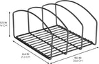 iDesign 3-Section Cookware Organizer for Cabinet - Cookware Organizer or Bakeware Organizer - Matte Black
