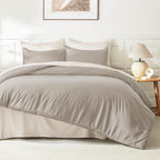 Litanika Queen Comforter Set, 3 Pieces Lightweight Solid Bed Set
