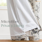 jinchan Lined Linen Blend Curtain Floral Curtains - Image 5