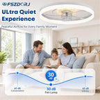 20'' Ceiling Fan with Light and Remote,White Low Profile Fandelier