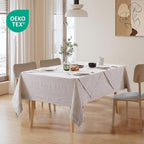 100% Linen Tablecloth for Rectangle Table with 4PCS Linen Napkins