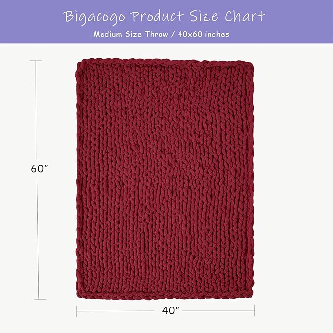 Bigacogo Chunky Knit Throw Blanket - Image 2