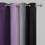 Estelar Textiler Purple and Black Ombre Blackout Curtains 108 Inch Length 2 - Image 4