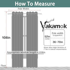 Yakamok Gray 100% Blackout Curtains Energy Saving Thermal Insulated 2 Thick - Image 7