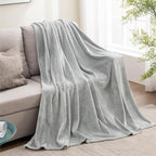 BEDELITE Fleece Blanket Light Grey Throw Blankets - Image 6