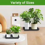 Greaner Black Plastic Plant Saucer, 17 Inch Trays for Plants, Flower Pot No Holes Plant Drip Trays, Heavy Duty Plastic Plant Saucers for Indoors Outdoors