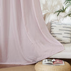 NICETOWN Blush Pink Short Linen Curtains - Image 6