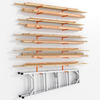 10-Pack Lumber Storage Rack, Wall Mount Wood Rack (10 Level)