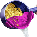 AUOON Clip On Strainer Silicone for All Pots, Standard 8.86 x 3.55in, Black