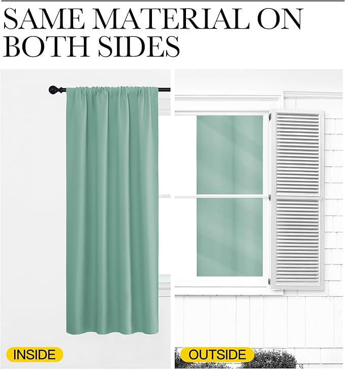 NICETOWN 2 Panels Blackout Curtains, Rod Pocket Thermal Insulated Drapess - Image 3