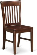 East West Furniture NFC-MAH-W Norfolk Dining Room Chairs - Slat Back Solid Wood Seat Chairs, Set of 2, Mahogany