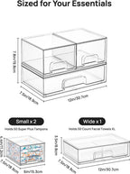 Vtopmart Clear Stackable Storage Drawers Set of 5, Plastic Organizer Bins