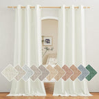 NICETOWN Linen Off White Window Curtains 84 inches Long, Grommet Thick Linen by NICETOWN