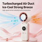 Portable Handheld Air Conditioners Fan with Semiconductor Ice Cooling,199 Speed Strong Wind,6000mAh Rechargeable,3-in-1 Mini AC Cooler Fan(Hand/Neck/Desk),Personal Turbo Fans for Outdoor Travel (Pink）