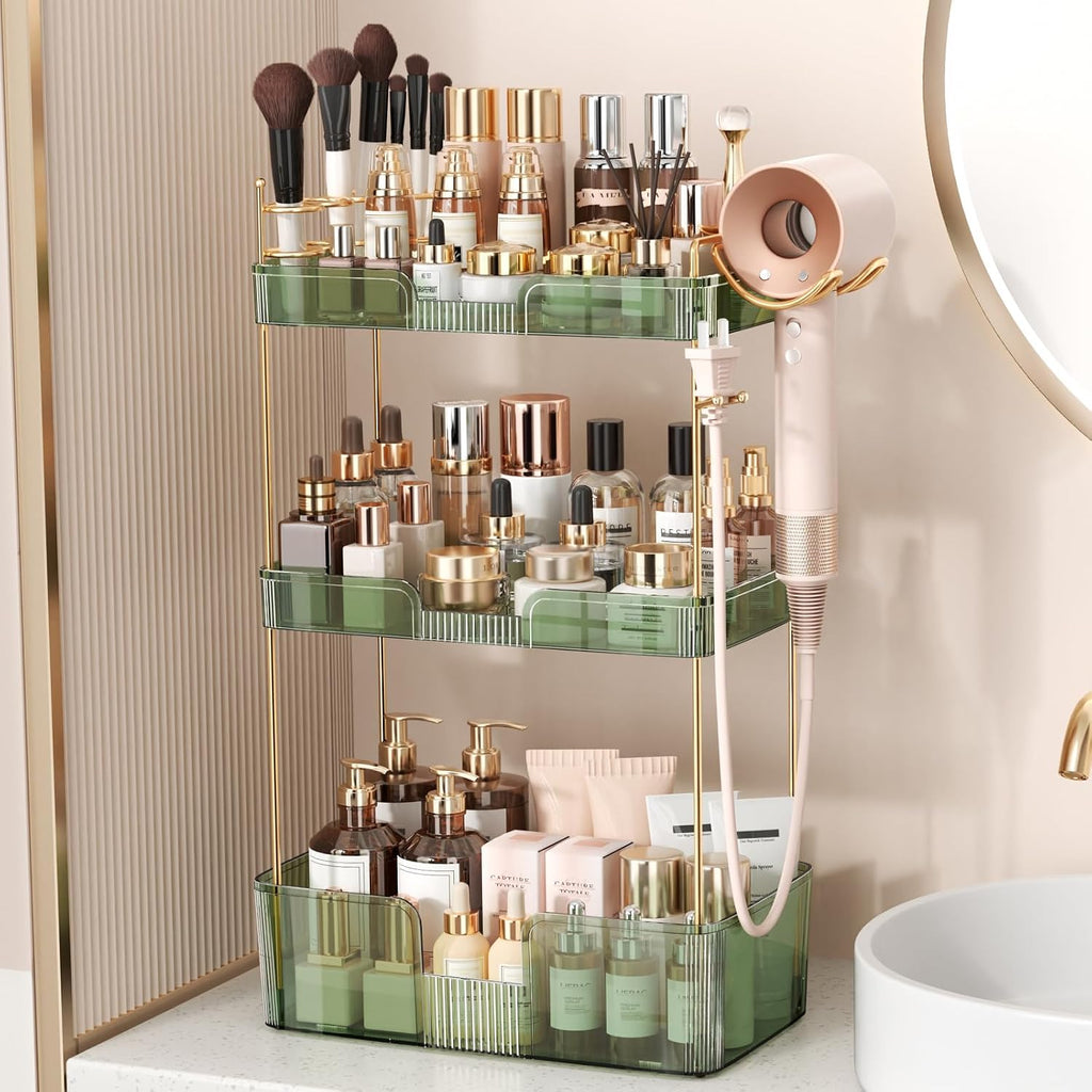 Bathroom Counter Organizer Makeup Organizer Countertop with Brush Holder