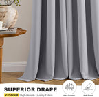 MIULEE Light Grey Blackout Curtains - Image 5