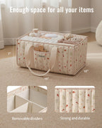 Blissful Diary Diaper Caddy Organizer, Storage Basket, Woodland Cream