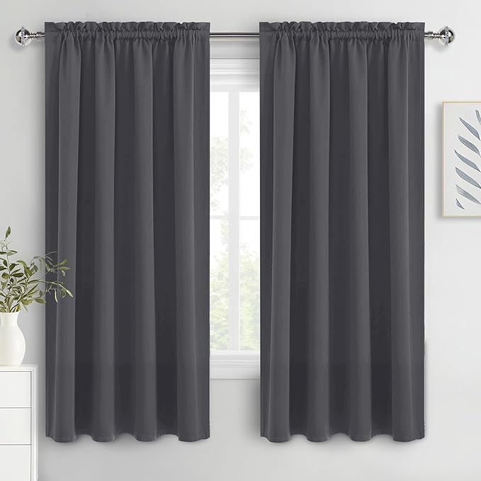 DWCN Blackout Curtains for Bedroom 63 Inch Length 2 Panels Set, Solid Thermal by DWCN