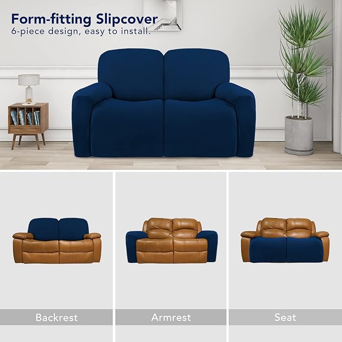 PureFit Super Stretch Loveseat Recliner Sofa Couch Cover - Image 4