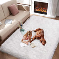 Fluffy Area Rug, Furry Bedside Nursery Rug Plush Indoor Floor Carpet by Tangsoo