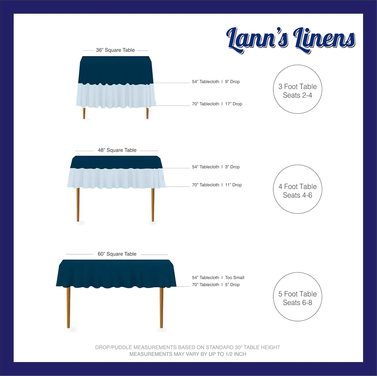 Lann's Linens - 70" Square Premium Tablecloth for Wedding/Banquet/Restaurant - Polyester Fabric Table Cloth - Beige