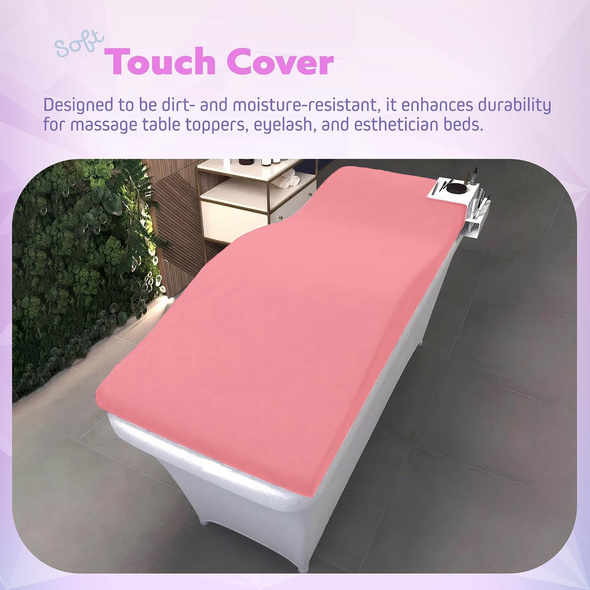 Lash Bed Topper, 23x70 in, Memory Foam Massage Table Topper, Pink