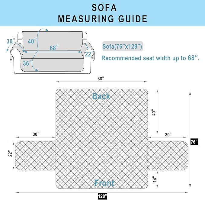 Reversible Couch Cover for 3 Cushion Couch Sofa Cover Washable for Pet Friendly - Image 7
