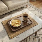 Solid Walnut Small Serving Tray - 11.81" x 7.8" x 0.79" One Piece Walnut Tray 1/4‘’ deep for Coffee Table, Breakfast,Bathroom Vanity, Perfume Display,Home Decor, Natural Finish, No Glue Joints
