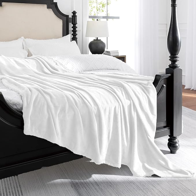 JIAHANNHA Fleece Blanket White Throw Blankets - Image 3