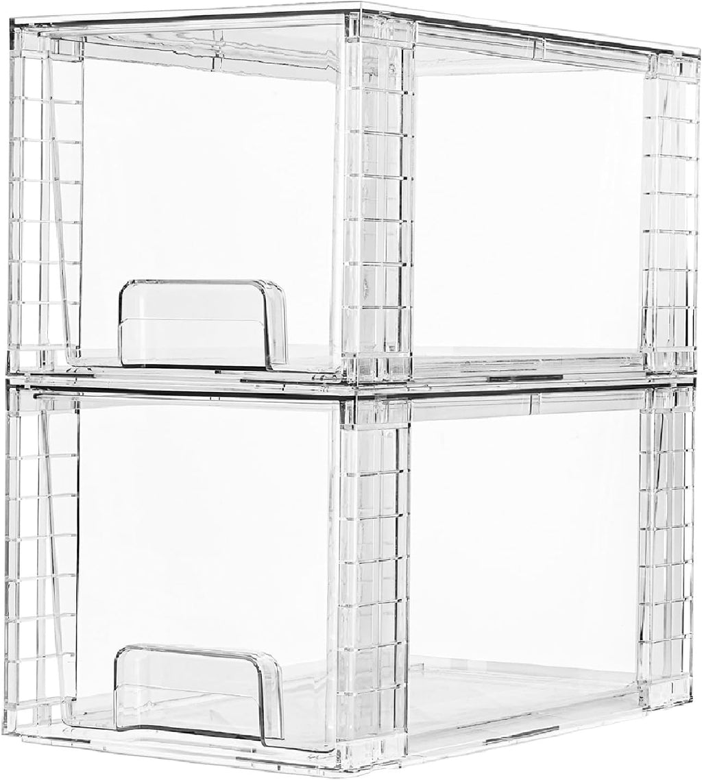 Vtopmart 4 Pack Large Stackable Storage Drawers, Black