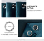 MIULEE Blue Velvet Curtains 90 Inches Length Blackout Curtains Thermal - Image 2