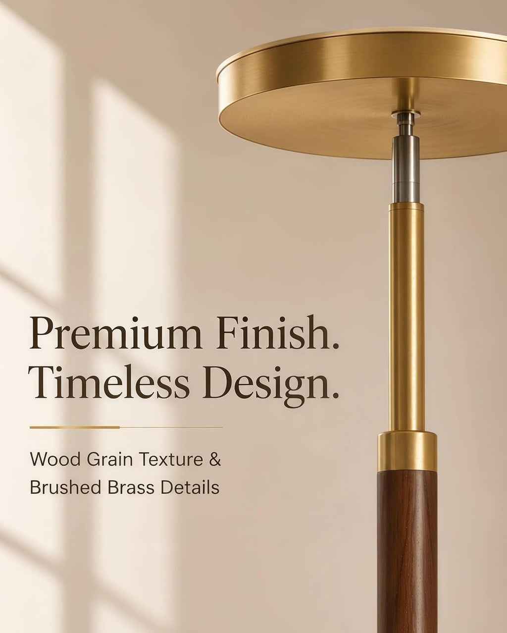 JOOFO Wood LED Torchiere Floor Lamp with Remote, 3000LM Dimmable