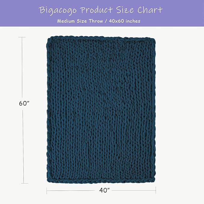 Bigacogo Chunky Knit Throw Blanket - Image 2
