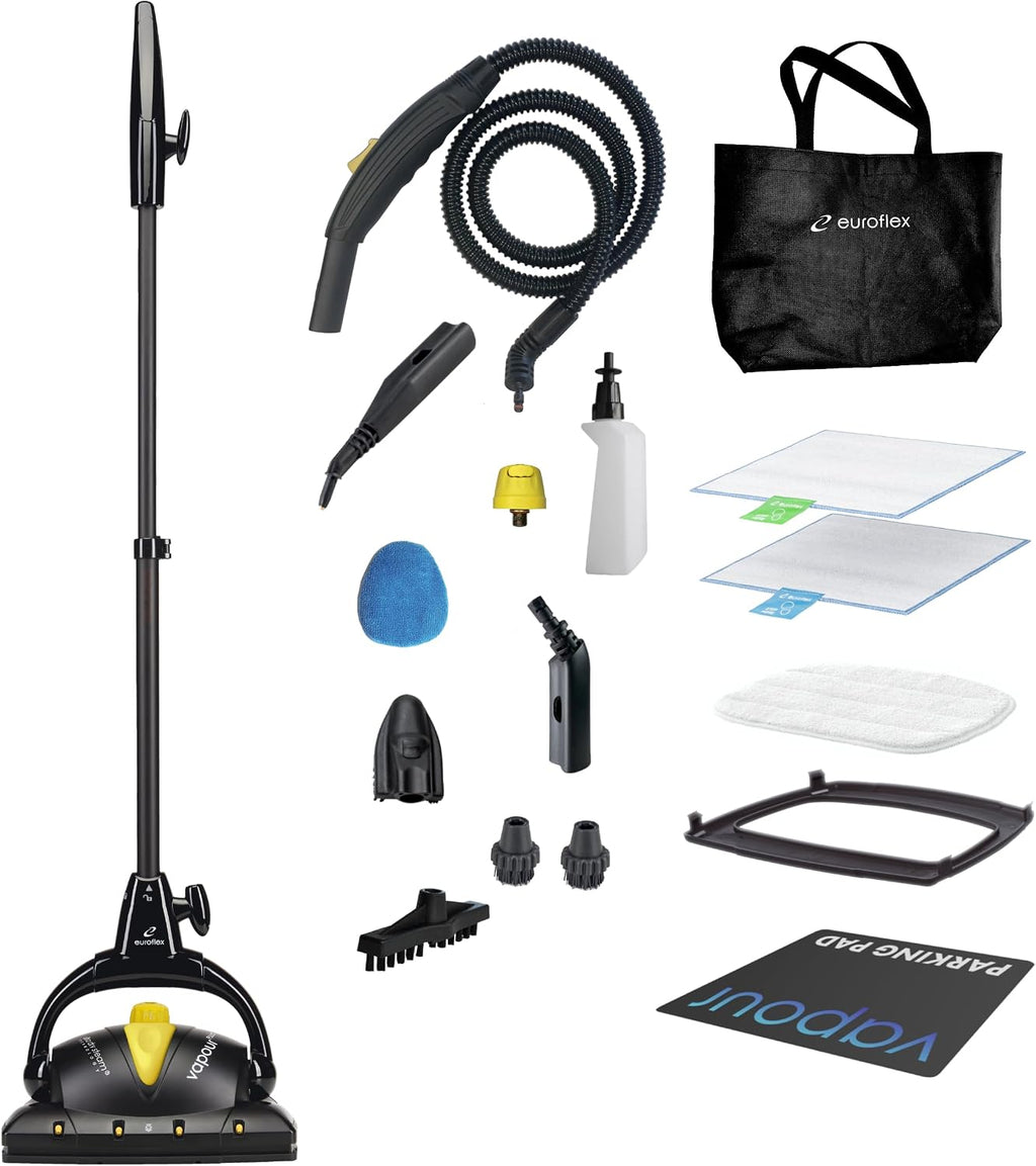 Euroflex Vapour Plus Premium Steam Mop with Floor Care Kit, 18-Piece Set