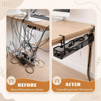 98 Pcs Under Desk Cable Management, 25" No Drill Cable Management