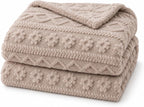Boho Throw Blanket Soft & Fluffy Fleece, Neutral Brown Color, Cute & Aesthetic, Perfect for Sofa, Couch, Chair, Bed, Living Room & Bedroom, All-Season Use, Plush & Cozy Decorative Blanket 50'x60