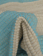 Unique Loom Chindi Rag Collection Area Rug - Striped (4' 1" x 6' 1" Rectangle, Turquoise and Ivory)
