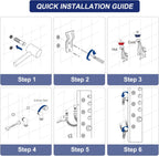 ROVATE 5 in 1 Shower Panel Tower System with LED Lights, Brushed