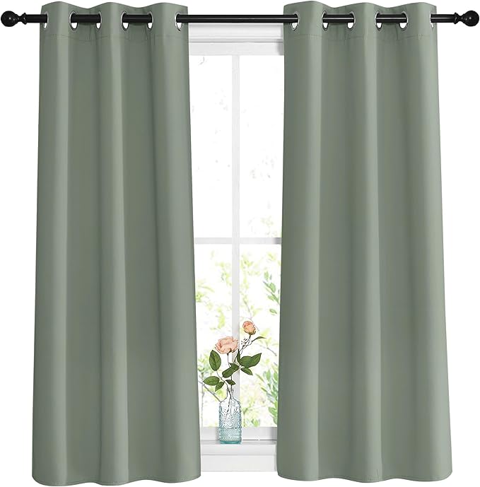 NICETOWN Short Blackout Sage Green Curtains & Drapes by NICETOWN