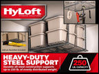 Hyloft Overhead Steel Garage Storage System, Ceiling Rack, 45-Inch x 45-Inch, 00625, Hammertone