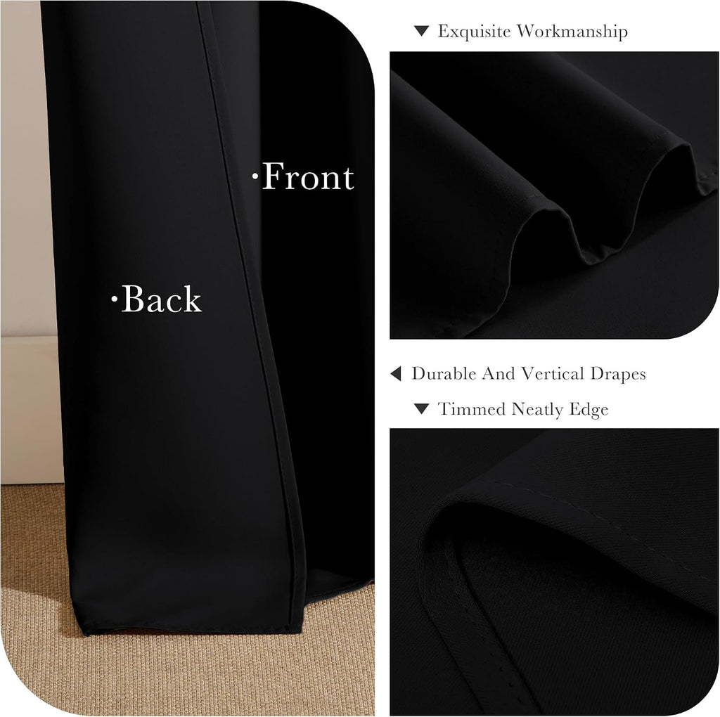 PONY DANCE Blackout Curtains for Bedroom 72 Inch Length 2 Panels Set