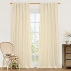 LAMIT Beige Linen Curtains 84 inches by LAMIT