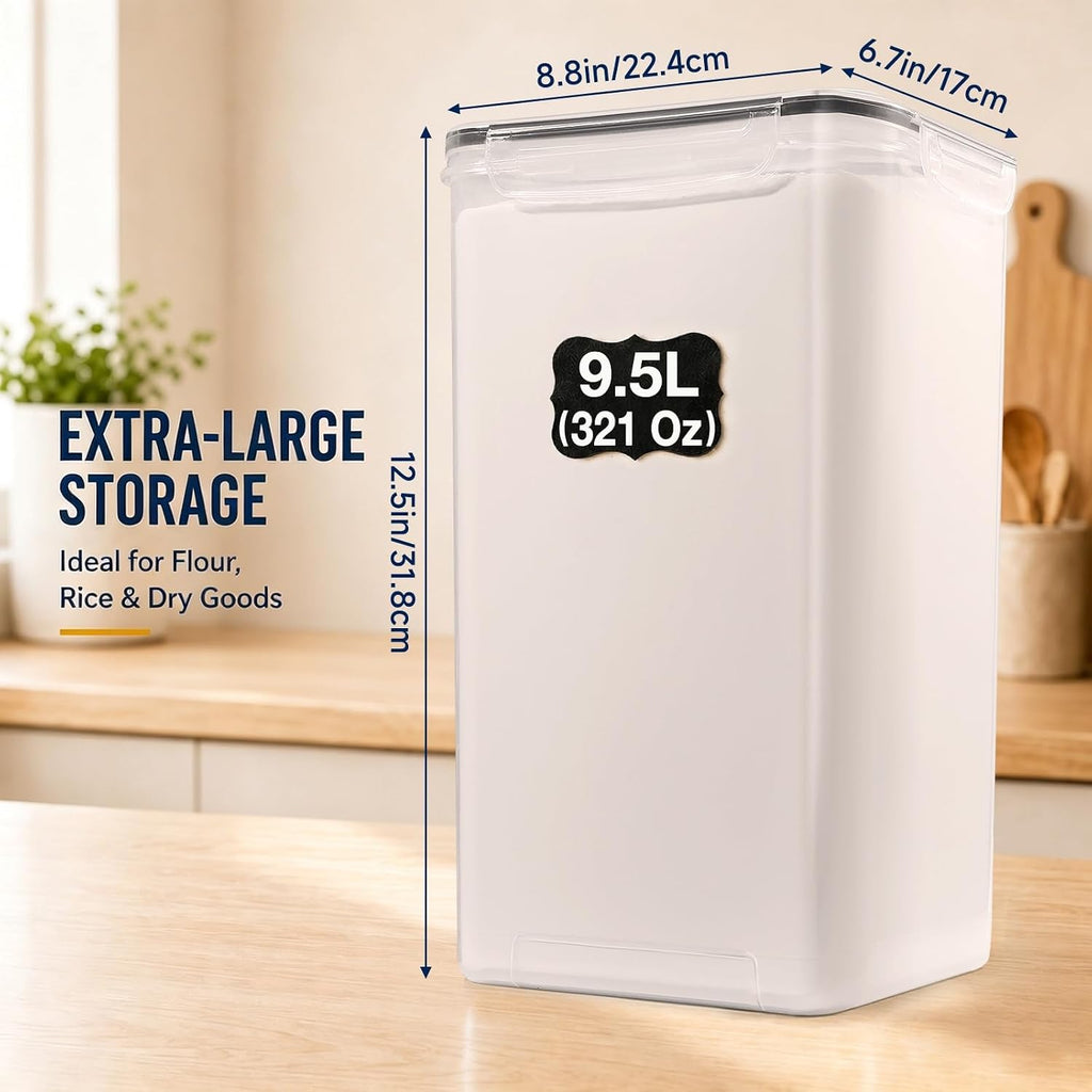 Gorpuire 2-Pack (9.5L | 321 Oz) Extra Large Bulk Food Storage Containers