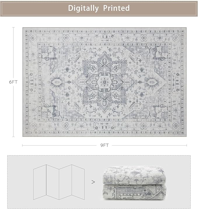 Srugn Area Rug 6x9 Washable Area Rugs - Image 2