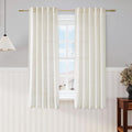 Nanspring 60 Inch Length Linen Curtains Cream Semi Sheer Light Filtering Back by Nanspring