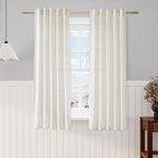 Nanspring Cream Linen Curtains 63 Inch by Nanspring