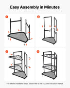 VEVOR Garden Tool Organizer for Corner, 17 Slots, Metal Garage Storage Rack