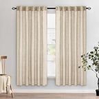 MIULEE Light Taupe Linen Curtains 72 Inch Length 2 Panels by MIULEE